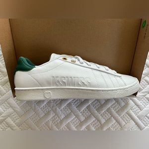 NWB K-Swiss Court 66 Wimbledon White Green Athletic Leisure Sneakers Men 10.5